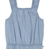 Camisola sem mangas com smock para meninas Camisola sem mangas com smock para meninas