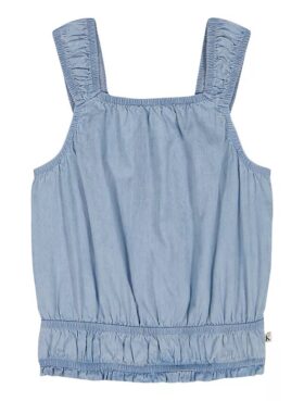 Camisola sem mangas com smock para meninas