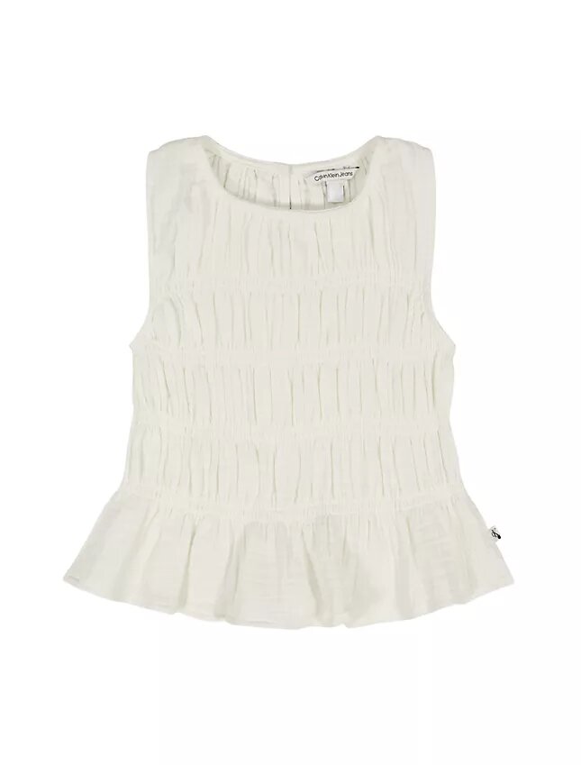Camisola sem mangas com smock para meninas Camisola sem mangas com smock para meninas