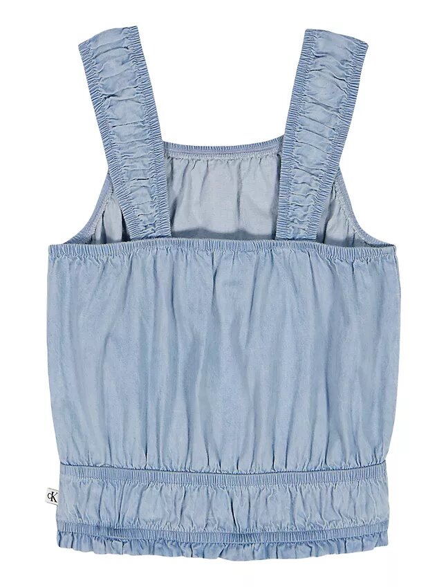Camisola sem mangas com smock para meninas Camisola sem mangas com smock para meninas