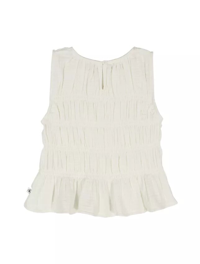 Camisola sem mangas com smock para meninas Camisola sem mangas com smock para meninas