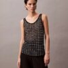 Camisola sem mangas com textura jacquard Camisola sem mangas com textura jacquard