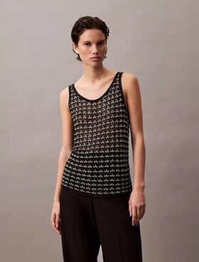Camisola sem mangas com textura jacquard