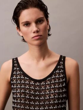 Camisola sem mangas com textura jacquard