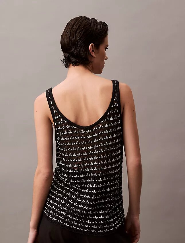 Camisola sem mangas com textura jacquard Camisola sem mangas com textura jacquard