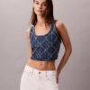 Camisola sem mangas curta com Monogram em Denim Camisola sem mangas curta com Monogram em Denim