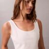 Camisola sem mangas curta com Monogram em Denim