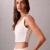 Camisola sem mangas curta com Monogram em Denim