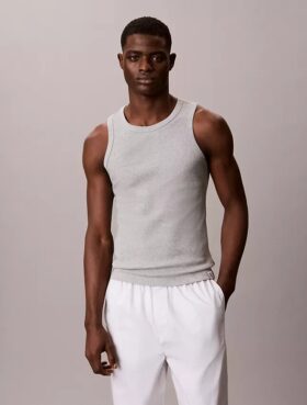 Camisola sem mangas de dormir em algodão elástico Cotton Stretch