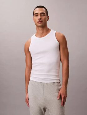 Camisola sem mangas de dormir em algodão elástico Cotton Stretch