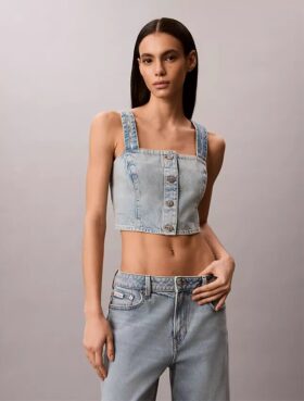 Camisola sem mangas em Denim