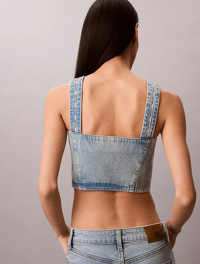 Camisola sem mangas em Denim Camisola sem mangas em Denim