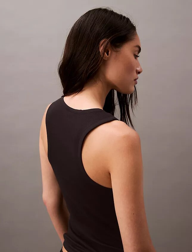 Camisola sem mangas em malha elástica de algodão Cotton Stretch Camisola sem mangas em malha elástica de algodão Cotton Stretch