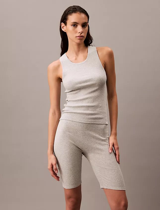 Camisola sem mangas em malha elástica de algodão Cotton Stretch Camisola sem mangas em malha elástica de algodão Cotton Stretch