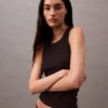Camisola sem mangas em malha elástica de algodão Cotton Stretch Camisola sem mangas em malha elástica de algodão Cotton Stretch