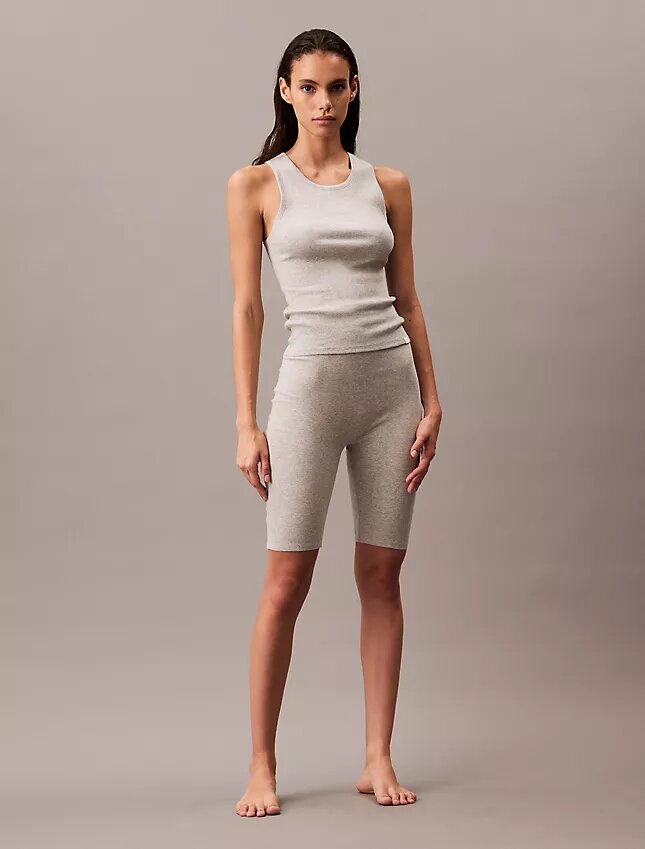 Camisola sem mangas em malha elástica de algodão Cotton Stretch Camisola sem mangas em malha elástica de algodão Cotton Stretch