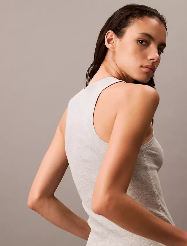 Camisola sem mangas em malha elástica de algodão Cotton Stretch Camisola sem mangas em malha elástica de algodão Cotton Stretch
