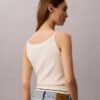 Camisola sem mangas em malha trançada com Monologo tecido Camisola sem mangas em malha trançada com Monologo tecido