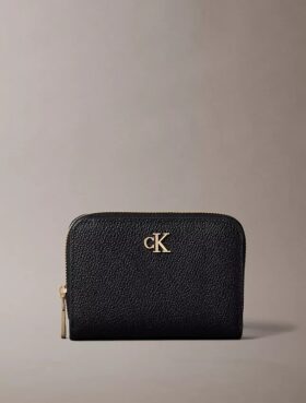 Carteira com aba e fecho de correr minimalista com Monogram