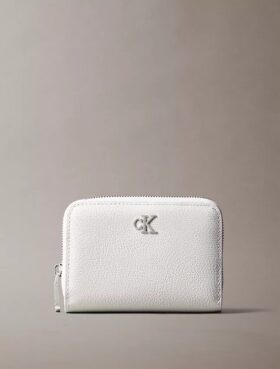 Carteira com aba e fecho de correr minimalista com Monogram