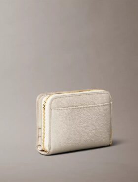 Carteira com aba e fecho de correr minimalista com Monogram
