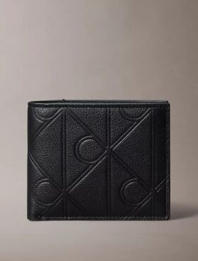 Carteira dobrável com emblema em relevo e bolsa para moedas Carteira dobrável com emblema em relevo e bolsa para moedas