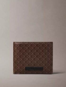 Carteira dobrável com logótipo em todo o corpo e bolsa para moedas
