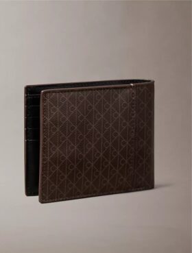 Carteira dobrável com logótipo em todo o corpo e bolsa para moedas