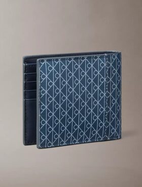 Carteira dobrável com logótipo em todo o corpo e bolsa para moedas