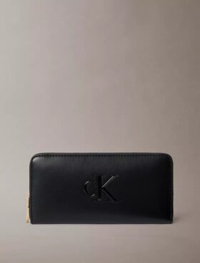 Carteira longa com fecho de correr e Monogram em negrito