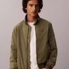Casaco bomber em nylon com padrão quadriculado