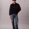 Casaco bomber universitário em nylon e algodão Casaco bomber universitário em nylon e algodão