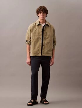 Casaco-camisa clássico em mistura de nylon