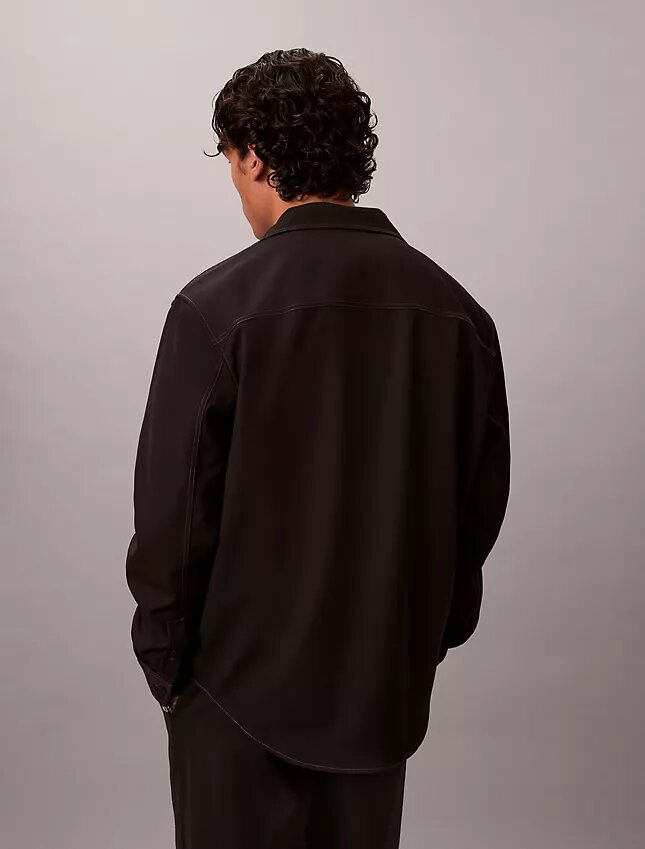 Casaco de camisa descontraído em mistura de lã Casaco de camisa descontraído em mistura de lã