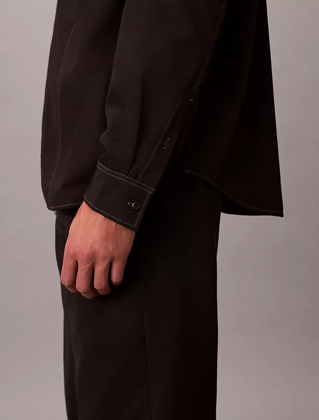 Casaco de camisa descontraído em mistura de lã Casaco de camisa descontraído em mistura de lã