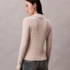 Casaco de malha com nervuras em mistura de lã merino e lurex