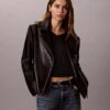 Casaco de motoqueiro em pele sintética Casaco de motoqueiro em pele sintética