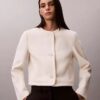 Casaco estruturado sem gola Casaco estruturado sem gola