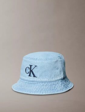 Chapéu de pescador em Denim lavado com logótipo bordado Chapéu de pescador em Denim lavado com logótipo bordado
