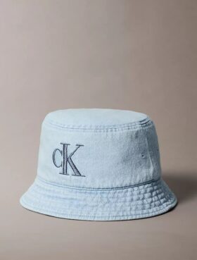 Chapéu de pescador em Denim lavado com logótipo bordado Chapéu de pescador em Denim lavado com logótipo bordado