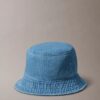 Chapéu de pescador em Denim lavado com logótipo bordado Chapéu de pescador em Denim lavado com logótipo bordado