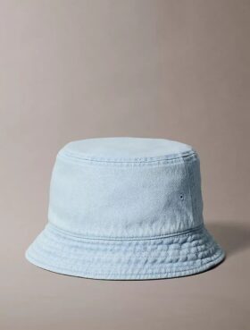 Chapéu de pescador em Denim lavado com logótipo bordado Chapéu de pescador em Denim lavado com logótipo bordado