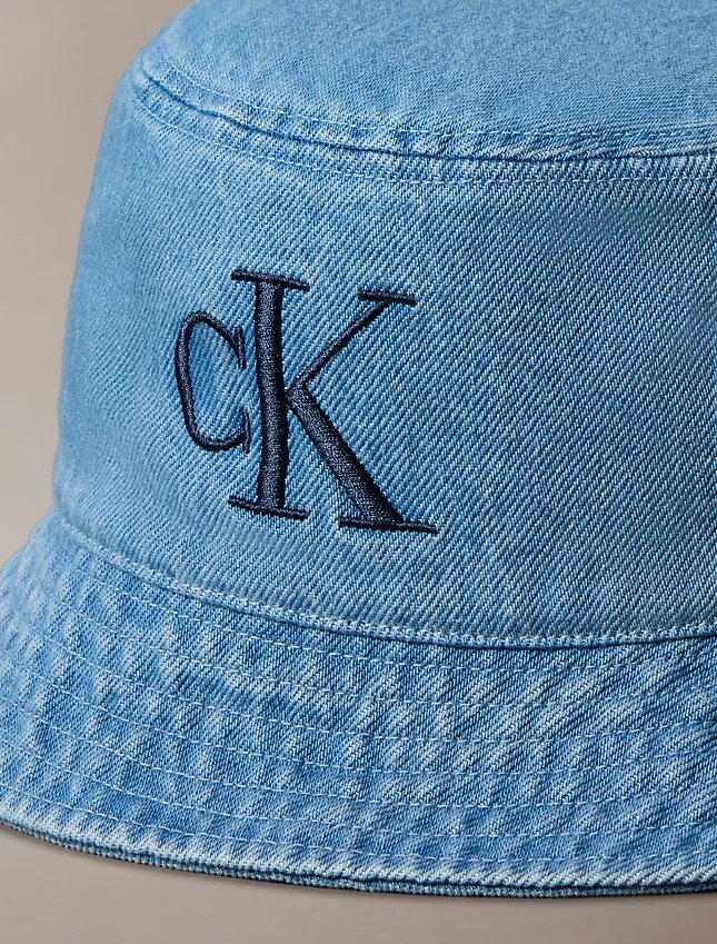 Chapéu de pescador em Denim lavado com logótipo bordado Chapéu de pescador em Denim lavado com logótipo bordado