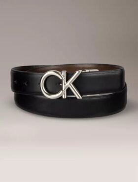 Cinto de vestir reversível com placa com logótipo Ck