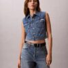 Colete sem mangas em Denim Colete sem mangas em Denim