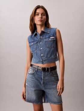 Colete sem mangas em Denim