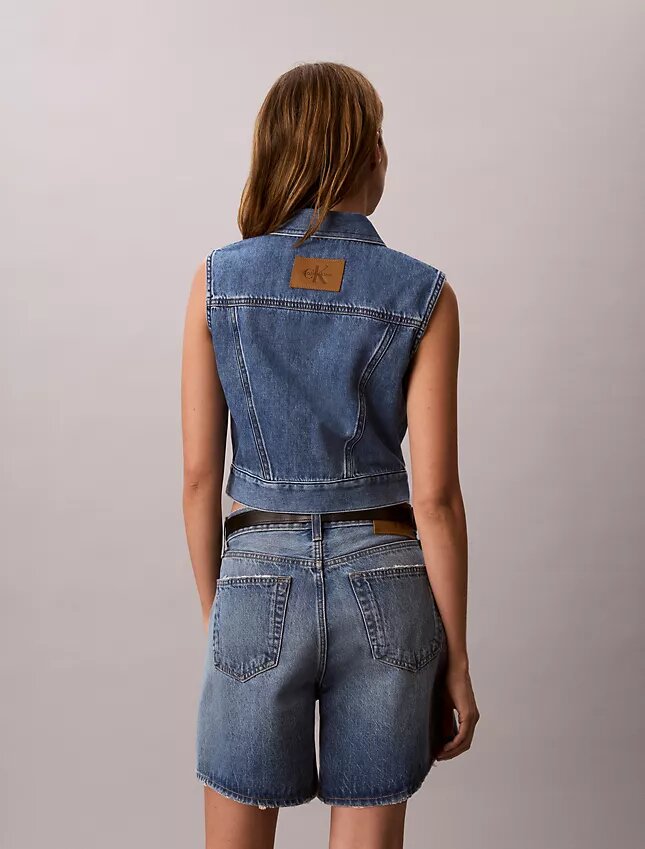 Colete sem mangas em Denim Colete sem mangas em Denim