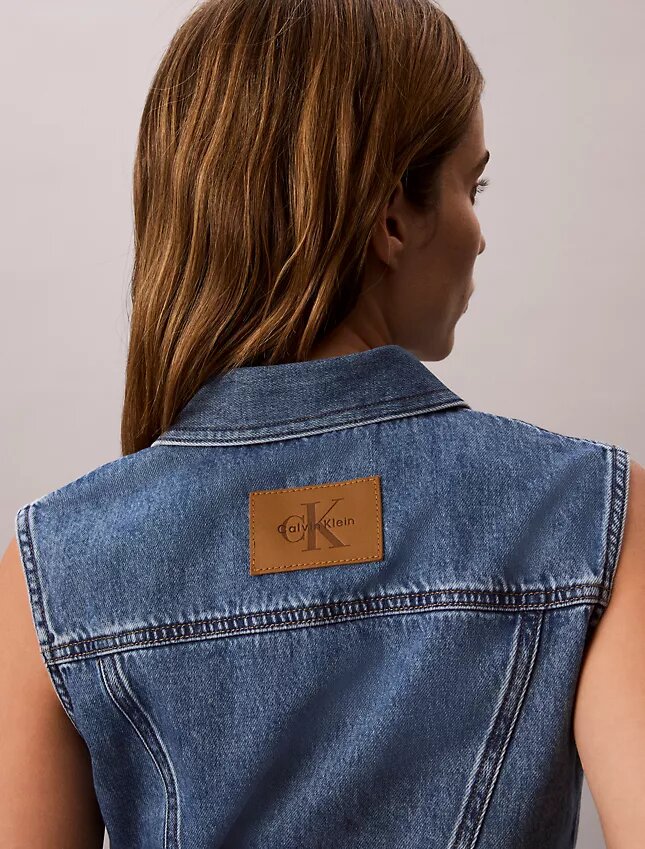 Colete sem mangas em Denim Colete sem mangas em Denim
