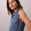 Colete sem mangas em Denim Colete sem mangas em Denim