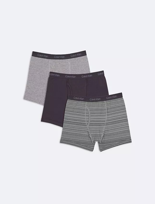 Conjunto de 2 Boxers justos de algodão Cotton Stretch com logótipo para meninos Conjunto de 2 Boxers justos de algodão Cotton Stretch com logótipo para meninos
